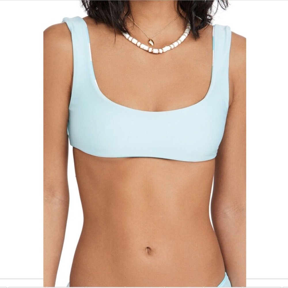 NEW $88 Solid & Striped [ Medium ] The‎ Elle Bikini Top in Blue #5231